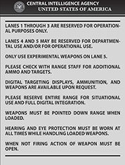 CIA Gun Range Rules Sign