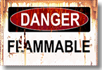 Danger Flammable Sign with Rust Age Added in Computer